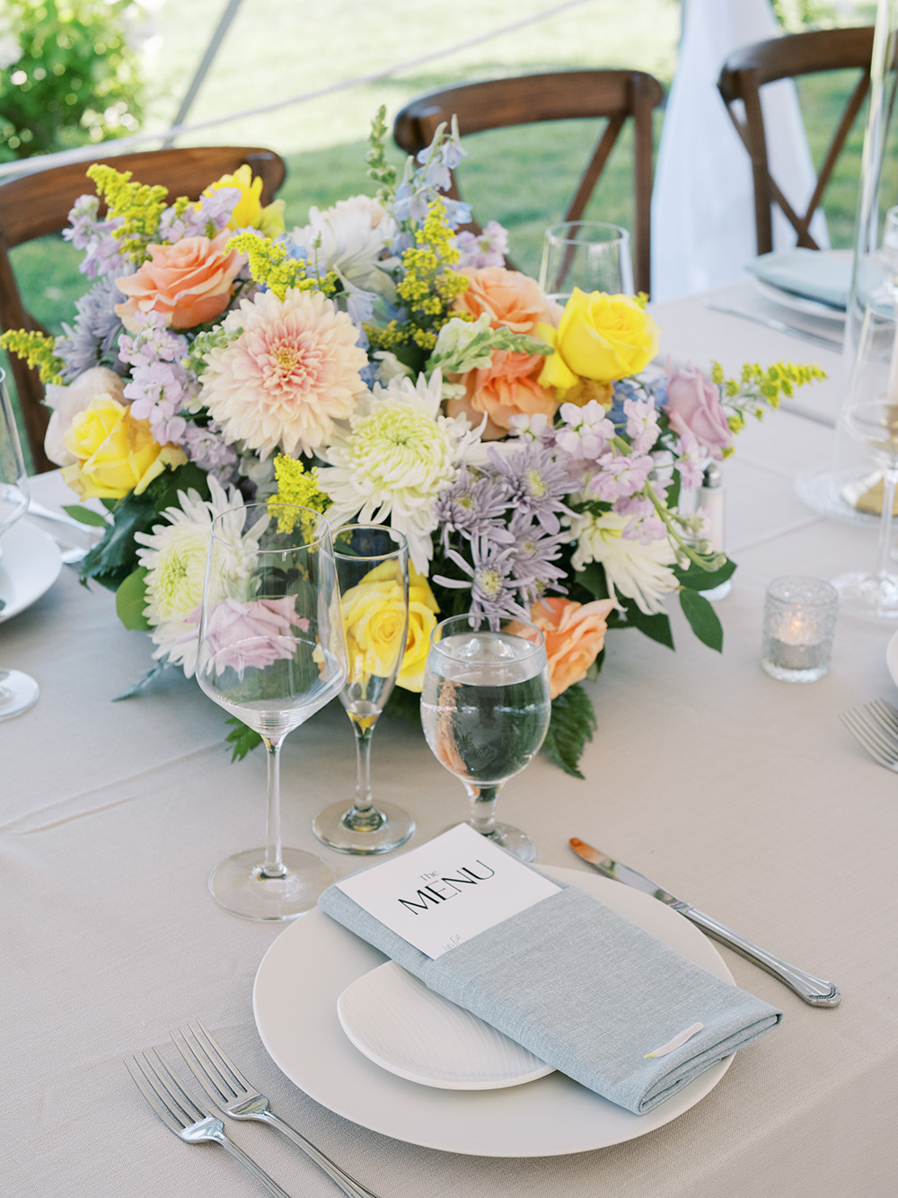 Reception decor for Abby & Jake's Bay View Wedding