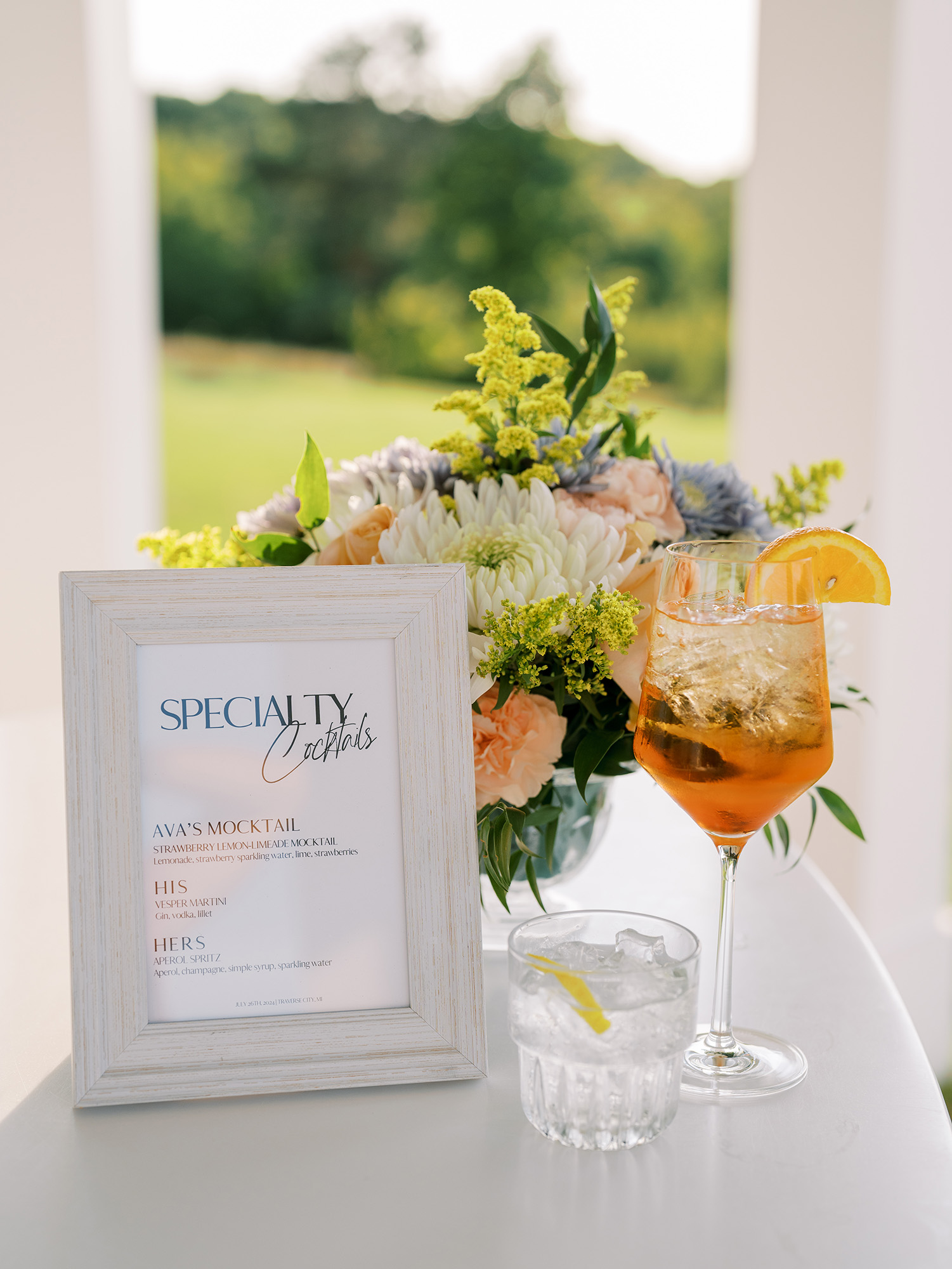 Speciality cocktails at Abby & Jake's Bay View Wedding