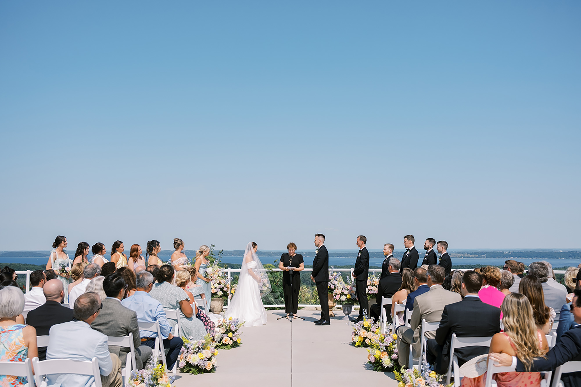 Ceremony pictures at Abby & Jake's Bay View Wedding