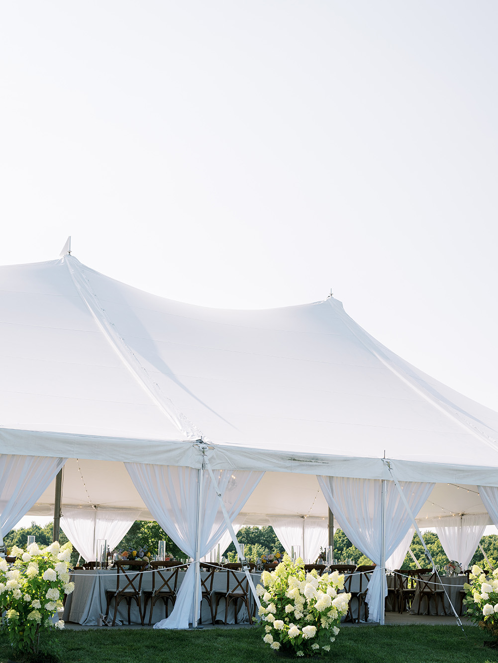 Table and tents for Abby & Jake's Bay View Wedding