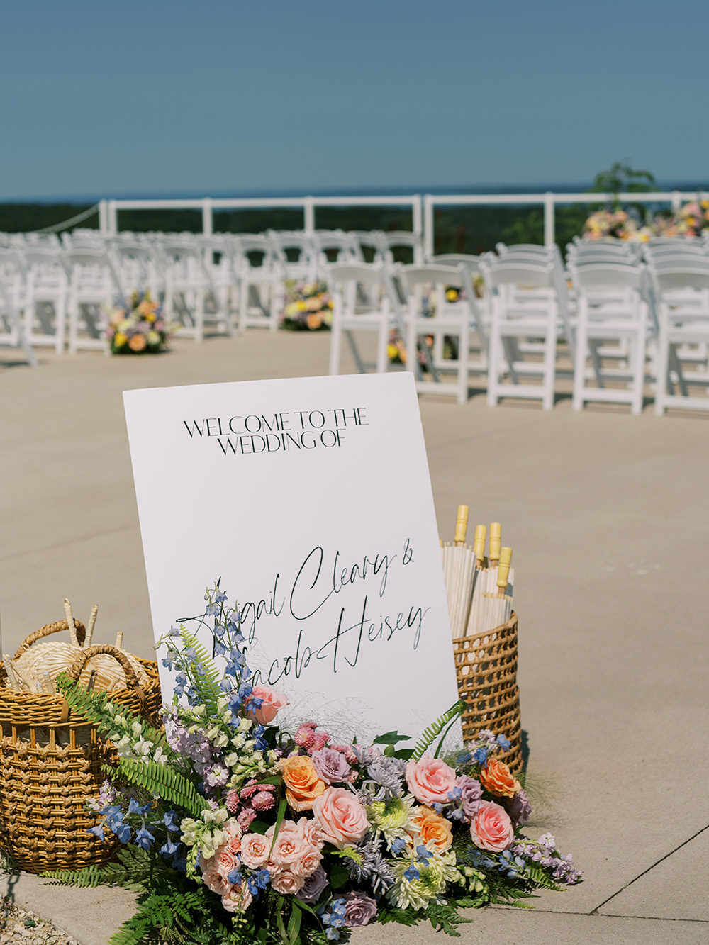 Ceremony decor for Abby & Jake's Bay View Wedding