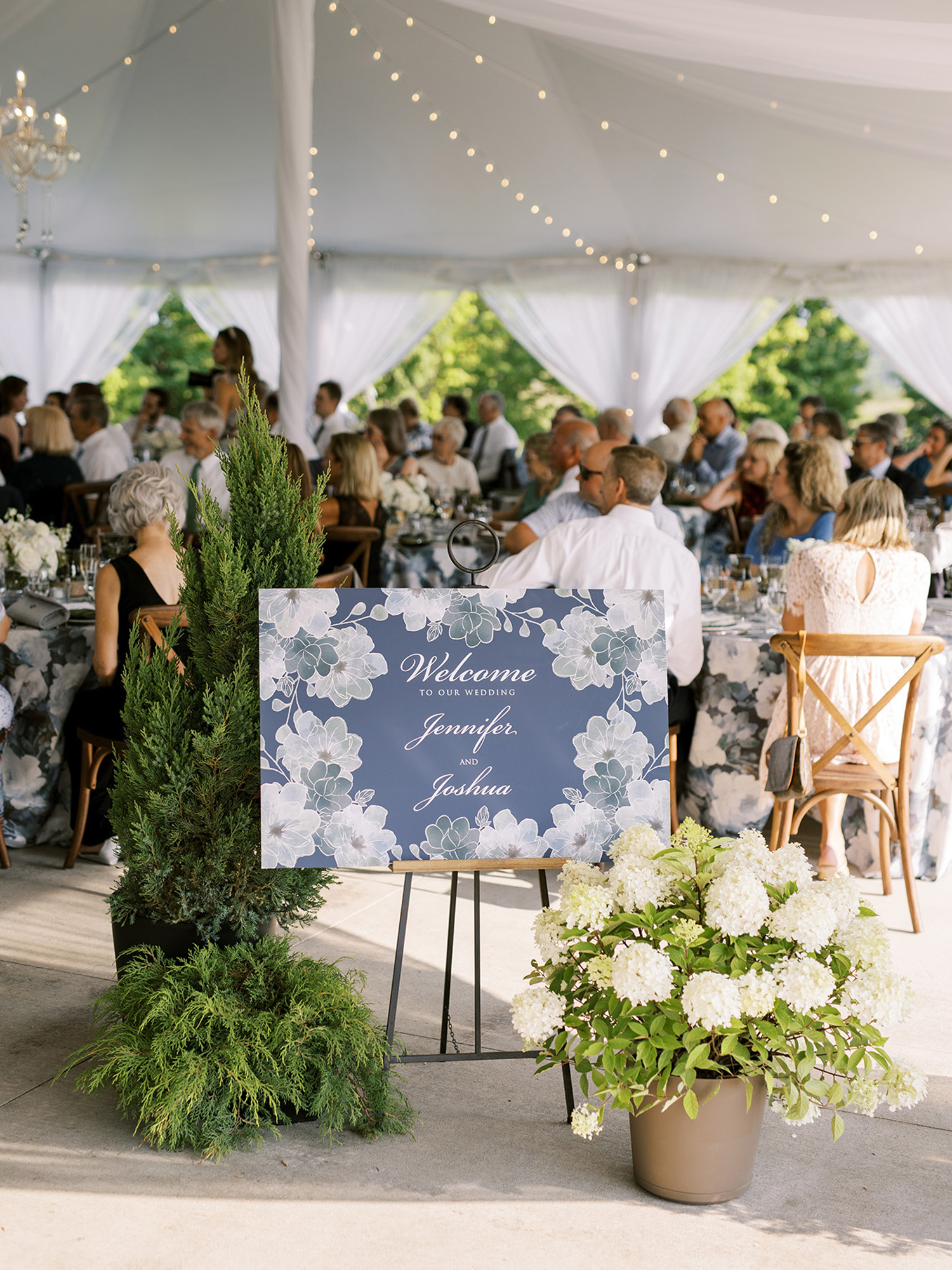 welcome sign at bay view weddings