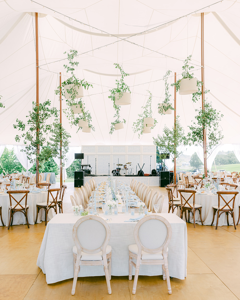 meg & randy table settings at bay view wedding reception